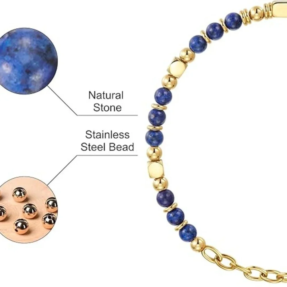 Navy Blue Trendy Beaded Boho Bracelet - Picture 5 of 5